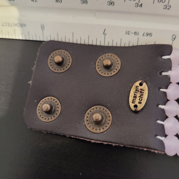 Marlyn Schiff Multi Strand Pale Rose Pink Beaded leather Bracelet - Picture 11 of 11